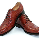 Premium Men's Handcrafted Crocodile Leather Oxford Shoes - Goodyear Welted Dress Shoes