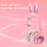 Luminous Cat Ear Bluetooth Headphones - Wireless RGB Gaming Headset for Kids & Adults