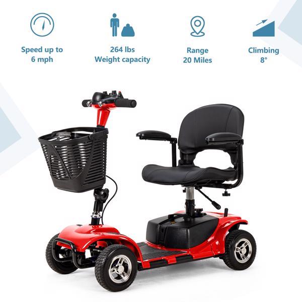 Advanced 4-Wheel Electric Mobility Scooter - Foldable Senior Wheelchair with Long Range Battery
