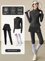 Premium Women's Athletic Yoga Set - Long Sleeve Running & Tennis Suit