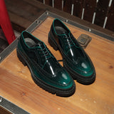Sophisticated Leather Platform Elevator Shoes - Handcrafted Height-Boosting Footwear