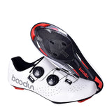Premium Carbon Fiber Cycling Shoes - Shock-Absorbing Leather Road Bike Footwear