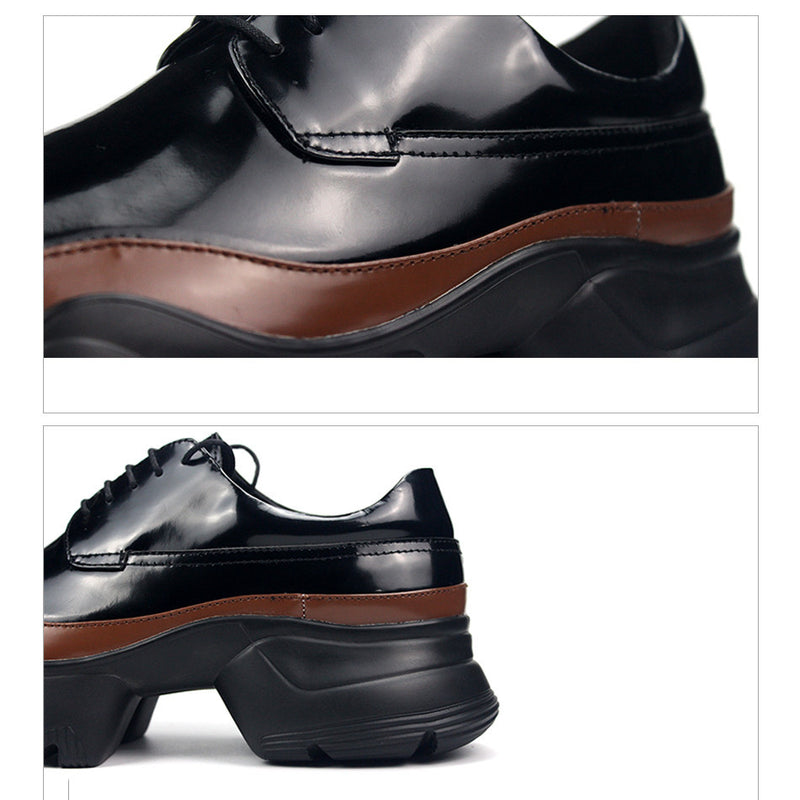 Sophisticated Handcrafted Leather Casual Shoes - Elevated Height Design