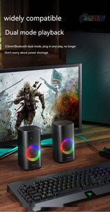 Premium Gaming RGB Desktop Bluetooth Speaker - Dual Stereo Sound System
