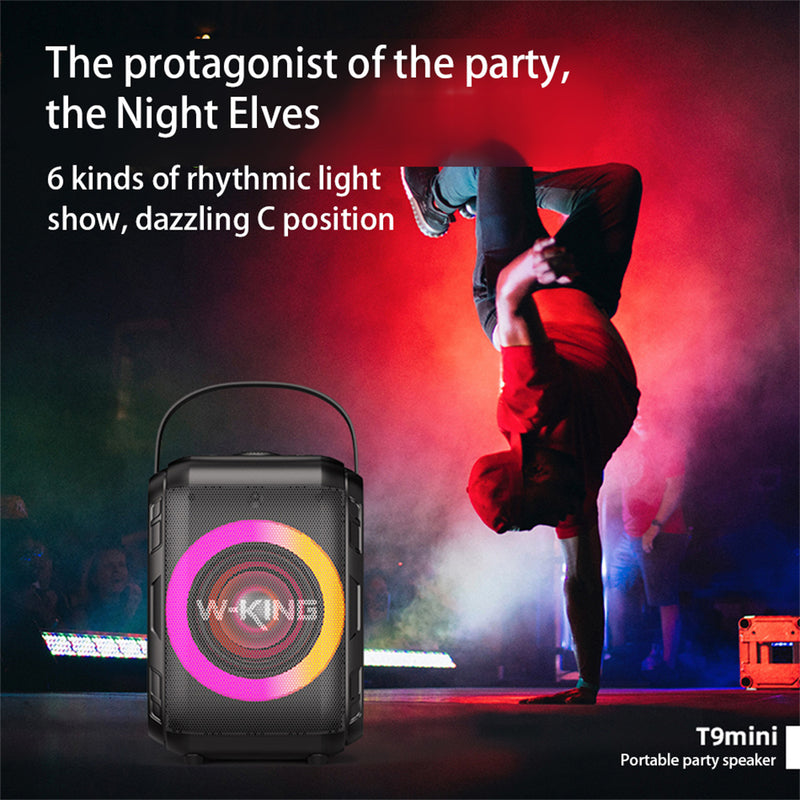 Wireless Bluetooth Speaker with LED Light Ring - Portable Full Frequency Audio System