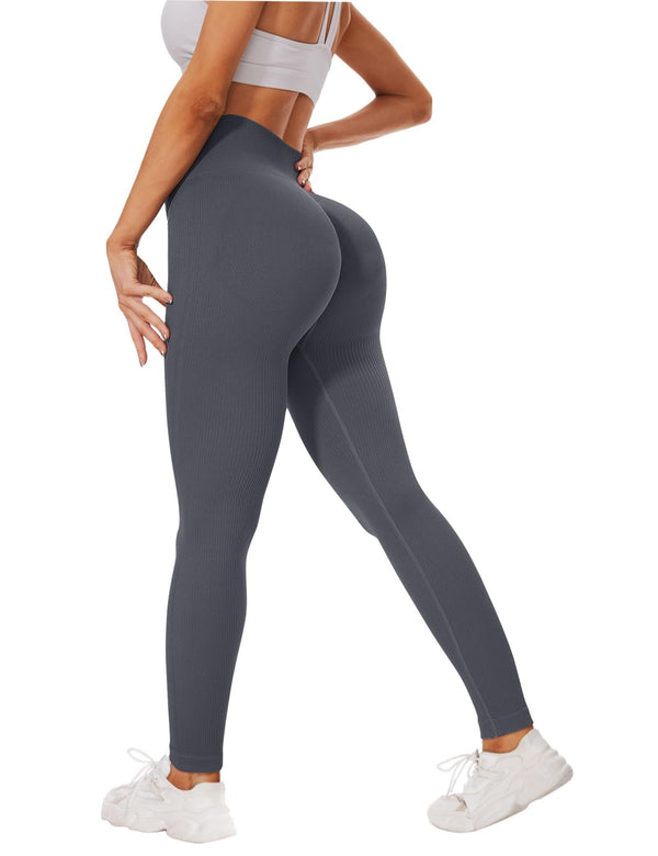 Premium High-Rise Seamless Leggings - Dark Gray Athletic Wear