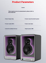Premium Bluetooth Monitor Speakers - HIFI Computer Audio System with LED Lighting