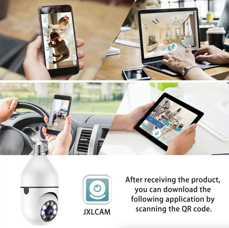 1080P IP E27 Light Bulb Camera Wi-Fi IR Night Smart Home Wireless Security