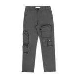 Professional Gray Multi-Pocket Cargo Overalls - Durable Straight-Leg Workwear