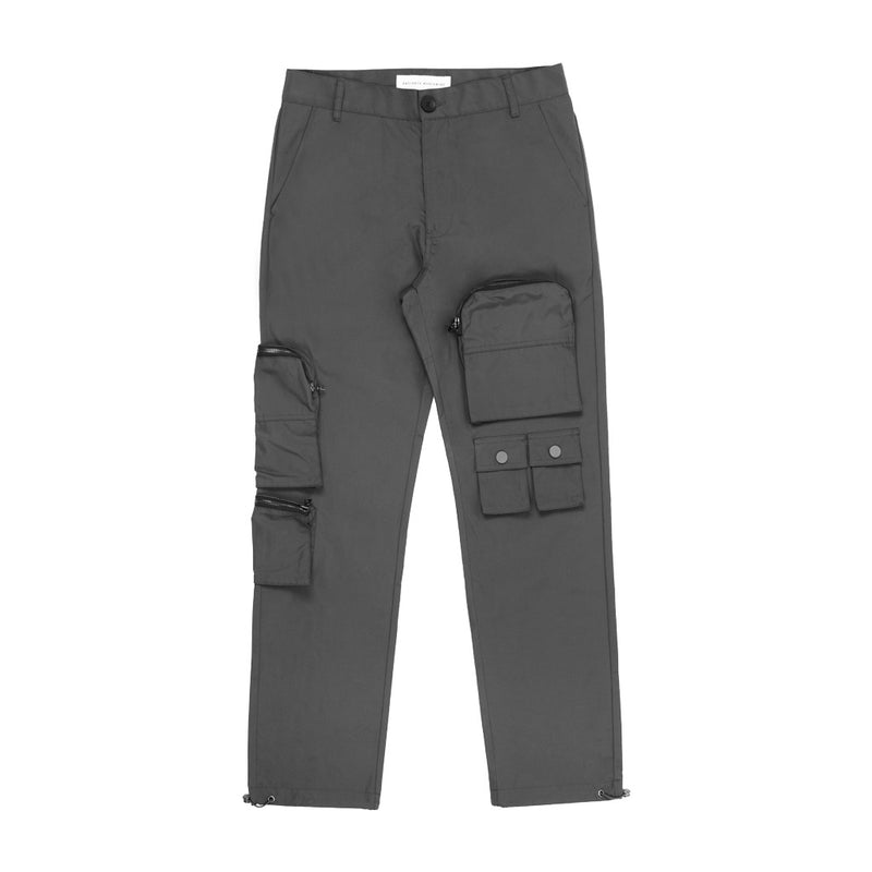 Professional Gray Multi-Pocket Cargo Overalls - Durable Straight-Leg Workwear