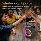 Wireless Bluetooth Speaker with LED Light Ring - Portable Full Frequency Audio System
