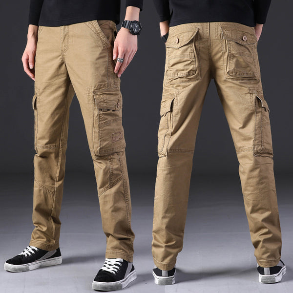 Men's Cotton Cargo Pants - Multi-Pocket Outdoor Casual Trousers
