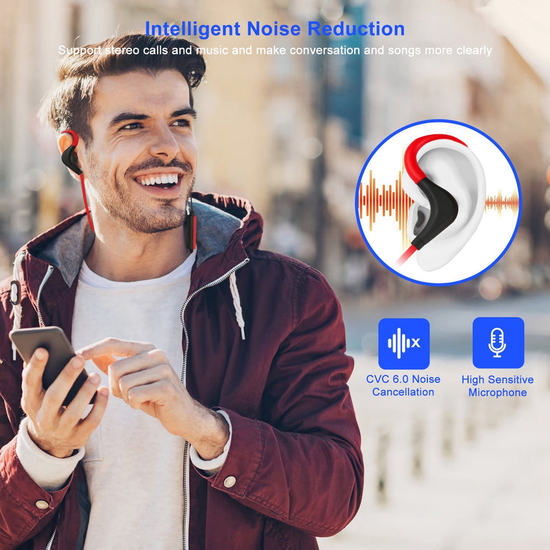 Advanced Wireless Sport Earphones - Noise Cancelling Bluetooth Headphones with Mic for Running & Fitness