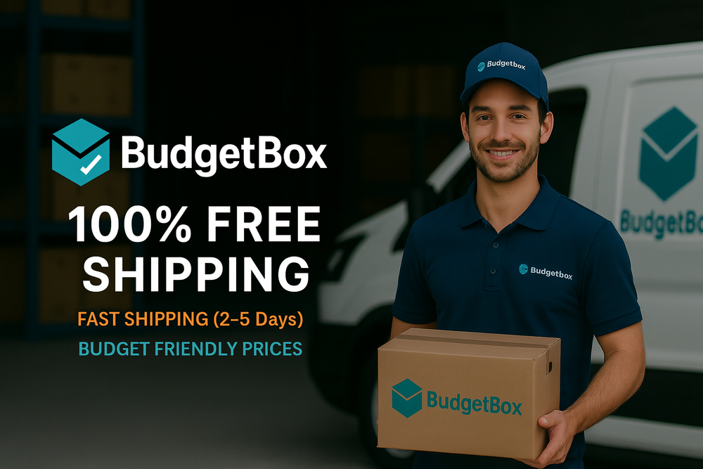 BudgetBox banner with selective background darkening