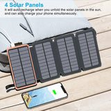 Premium Solar Power Bank 10000mAh - Waterproof Outdoor Phone Charger with LED Light