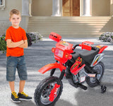 Electric Kids Motorcycle - 6V Battery Powered Ride-On Bike with Training Wheels