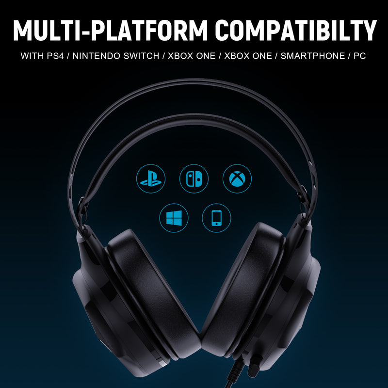 Professional Gaming Headphones - Wired Multi-Platform Headset with 50mm Drivers