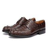 Premium Handmade Men's Crocodile Leather Business Shoes - Round Toe Formal Footwear