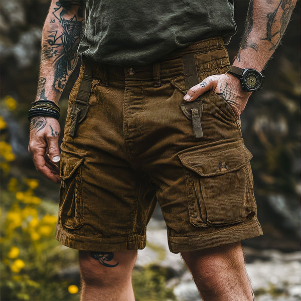 Multi-Pocket Summer Overalls - Men's Casual Cotton Shorts