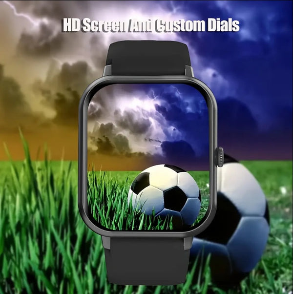 Premium Square Smartwatch with Bluetooth Calling & Heart Rate Monitor - Waterproof Fitness Tracker for iOS & Android
