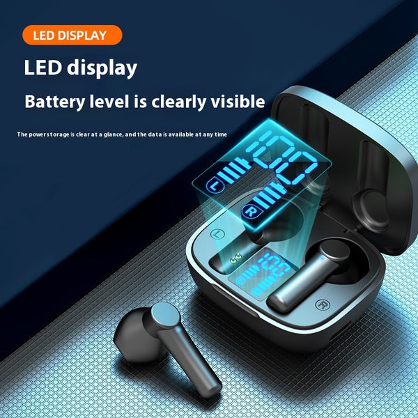 Waterproof Wireless Bluetooth Earbuds with Digital Display - Sports In-Ear Headphones