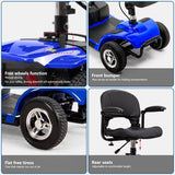 Foldable 4-Wheel Mobility Scooter - Extended Battery Range for Seniors & Adults