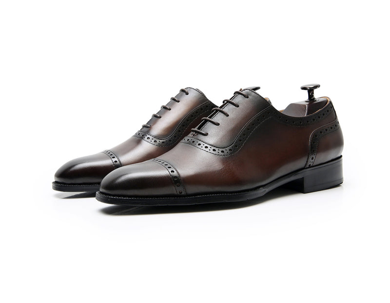 Men's Premium British Oxford Leather Dress Shoes - Classic Formal Business Footwear