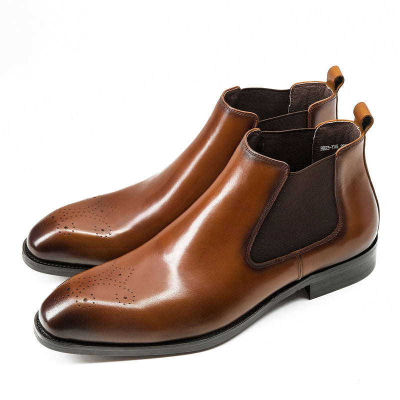 Premium Leather Martin Boots - Men's Classic Pointed Toe Dress Boots