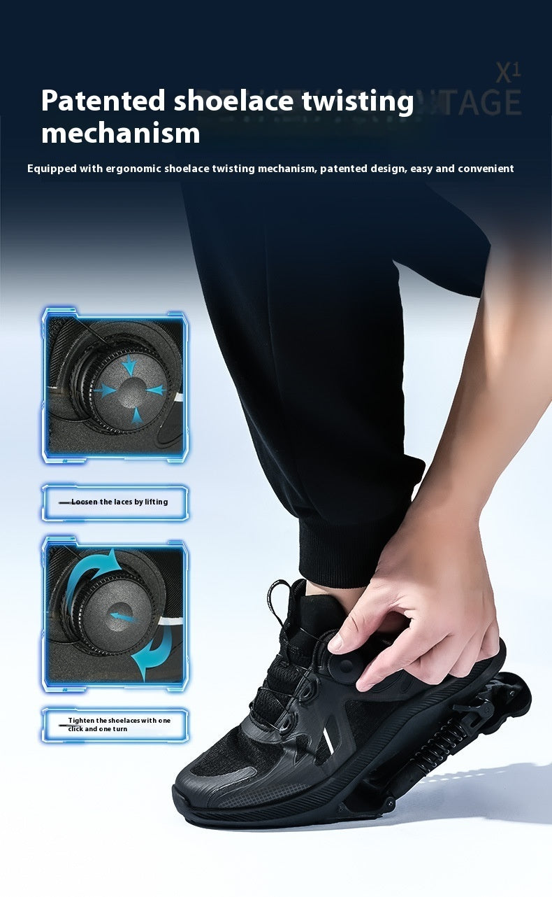 Black Tech Power Mechanical Running Shoes - Professional Athletic Marathon Footwear
