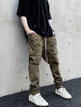 Versatile Cotton Canvas Cargo Overalls - Men's Straight-Leg Workwear