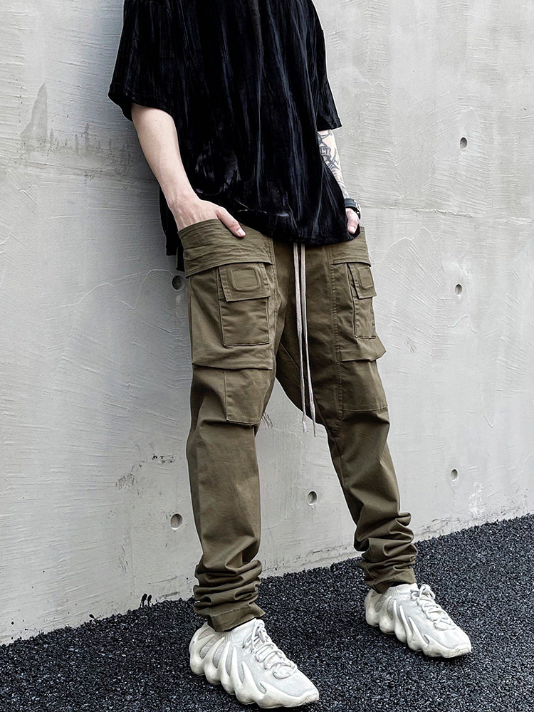 Versatile Cotton Canvas Cargo Overalls - Men's Straight-Leg Workwear