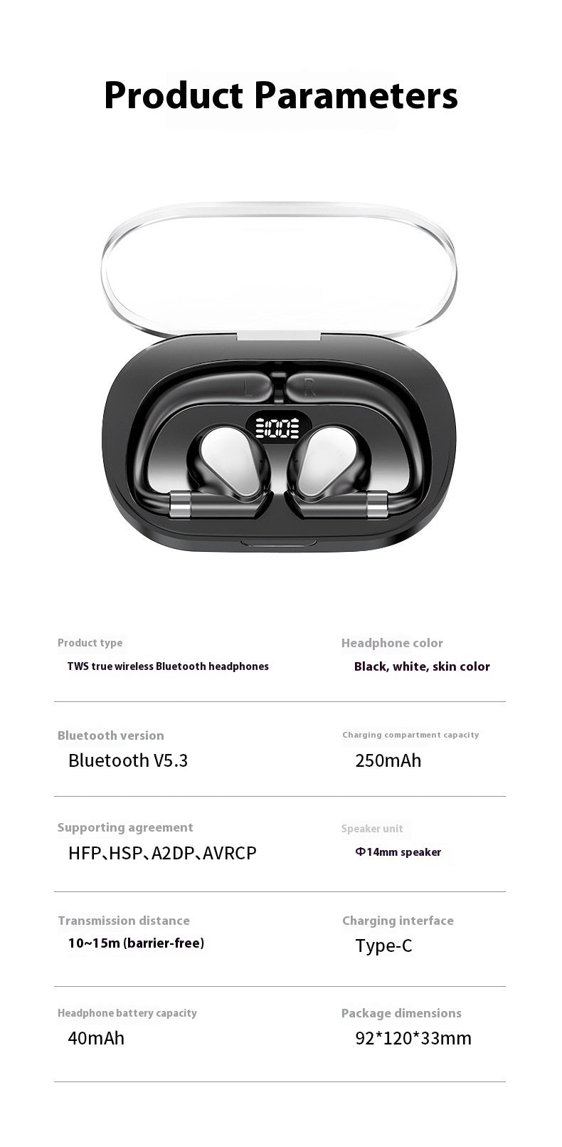 Wireless Bluetooth Earbuds - Crystal Clear Bass & Transparent Design