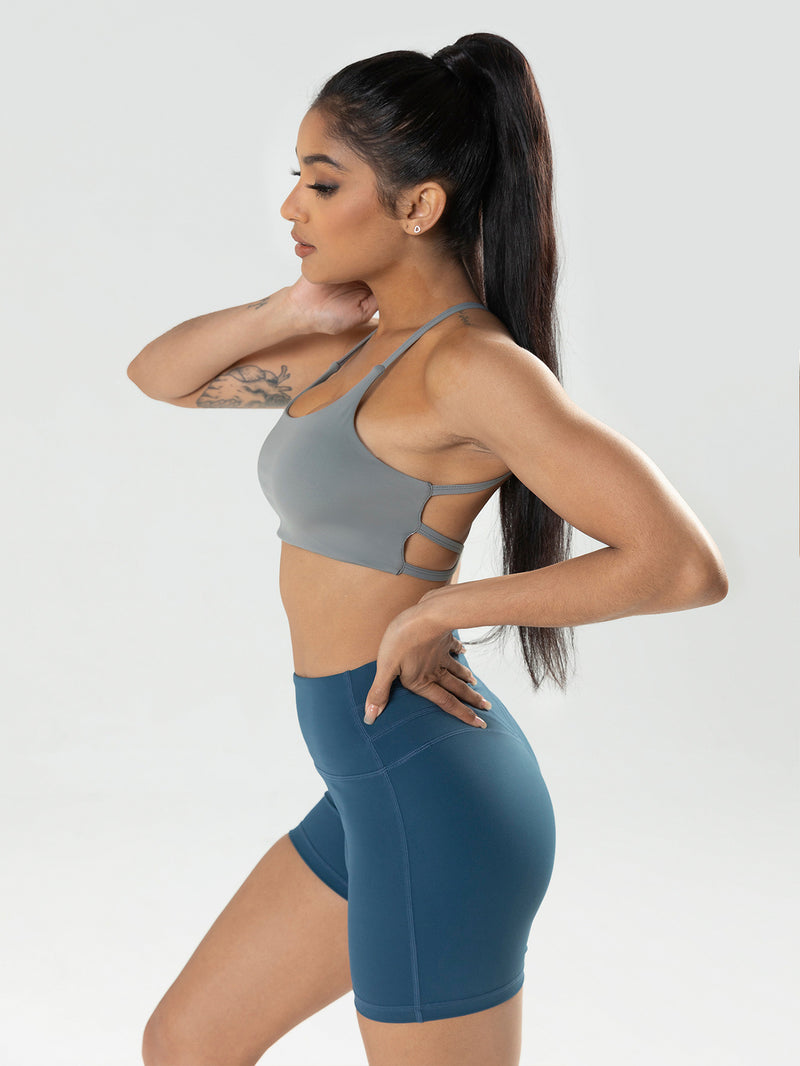 Premium 3-Pack Sports Bras - Padded Strappy Design with Removable Cups for Medium Support