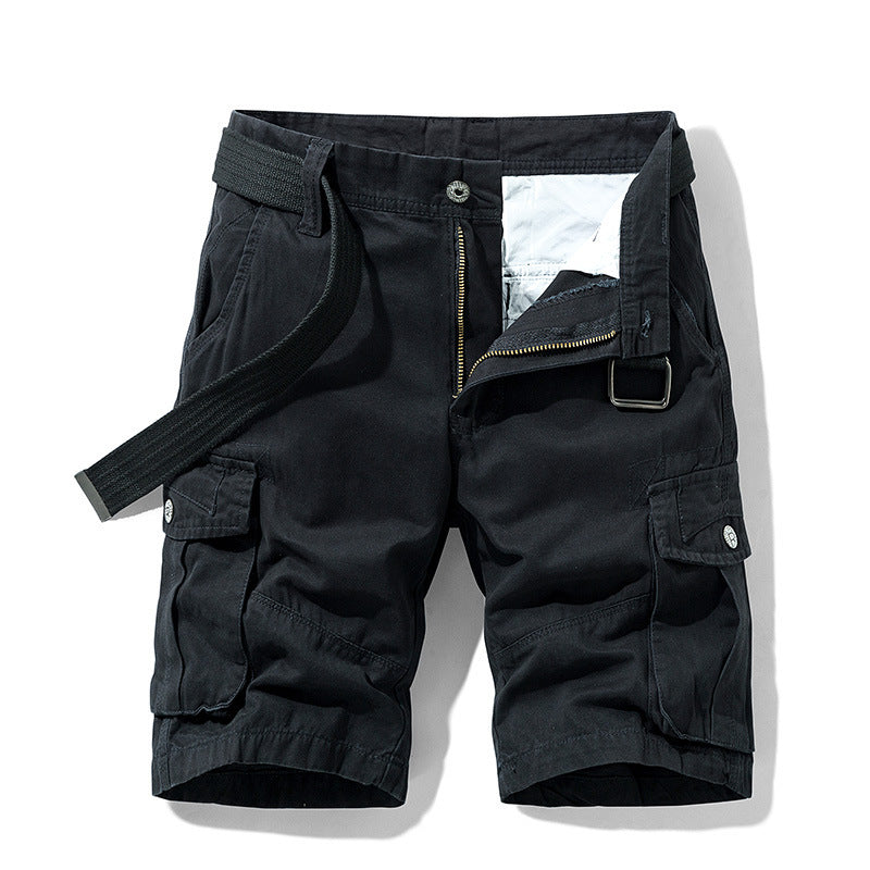 Retro Multi-Pocket Cotton Shorts - Casual Straight Fit Summer Shorts for Men