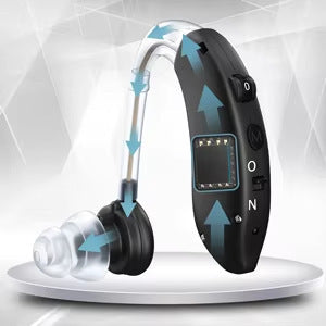 Advanced USB Rechargeable Hearing Aid - 60W Behind-the-Ear Sound Amplifier for Seniors
