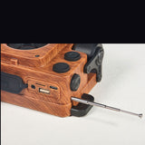 Premium Wood Grain Bluetooth Speaker - Wireless Dual Audio with Card Slot