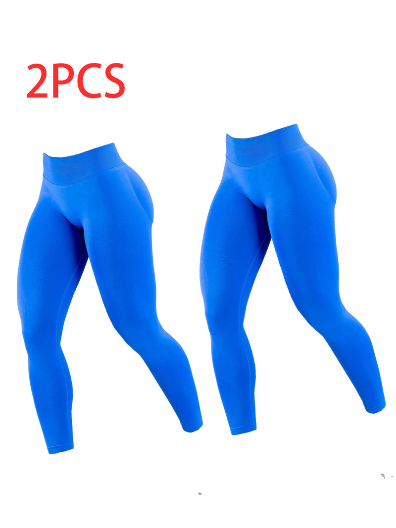 Premium High-Waist Seamless Yoga Leggings Set - 2 Pack