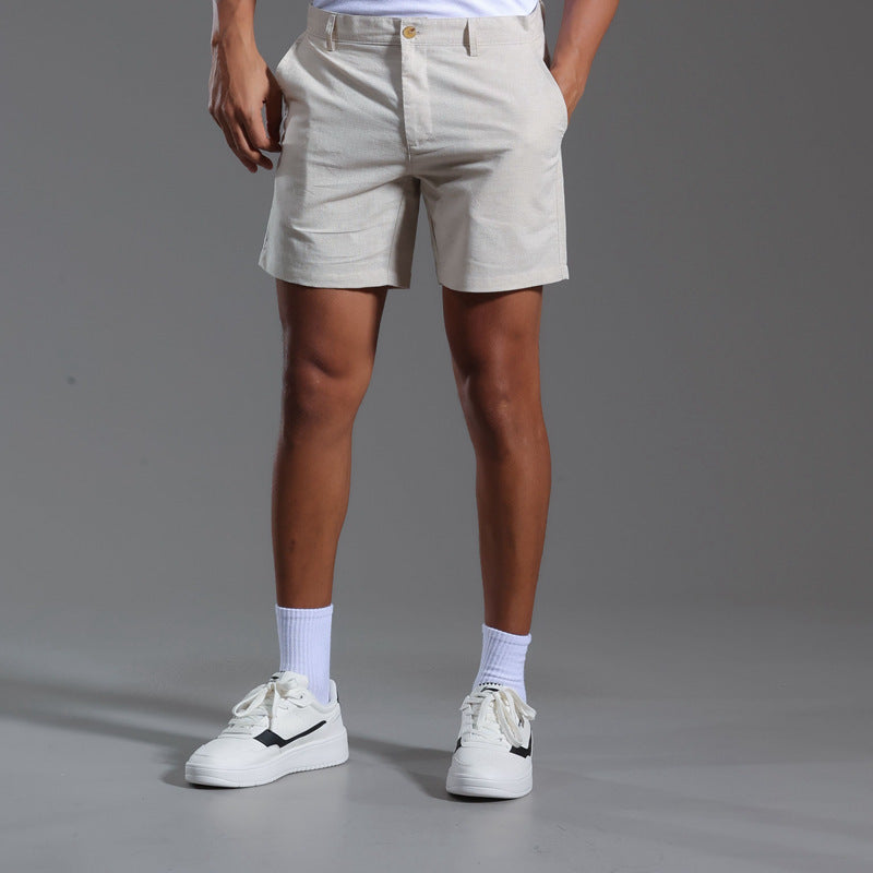 Comfortable Linen Cotton Casual Shorts - Breathable Summer Pants for Men