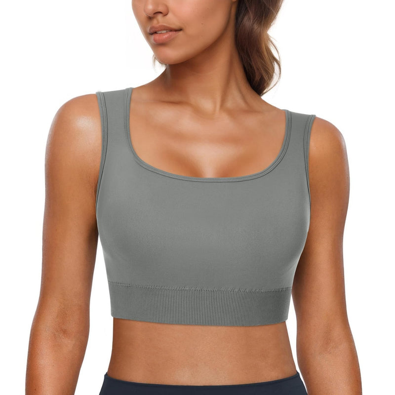 Premium Women's Sports Bra - Removable Padded Workout Crop Top for Yoga, Gym & Running