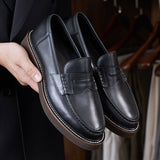 Sophisticated Business Casual Leather Shoes for Men - Breathable Comfort