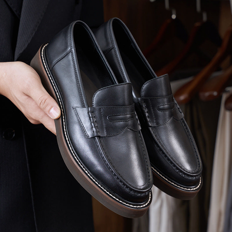 Sophisticated Business Casual Leather Shoes for Men - Breathable Comfort