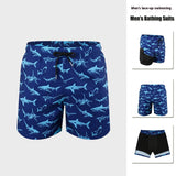Premium Anti-Embarrassment Double Layer Swimming Trunks for Men - Quick Dry Beach Shorts