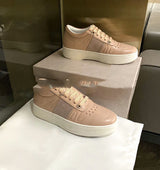 Premium Pearl Sequin Platform Sneakers - Trendy Lace-Up Casual Sports Shoes