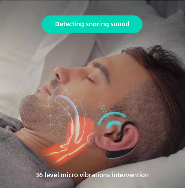 Smart Bluetooth Anti-Snoring Sleep Monitor - 24H Rechargeable Sleep Aid Device