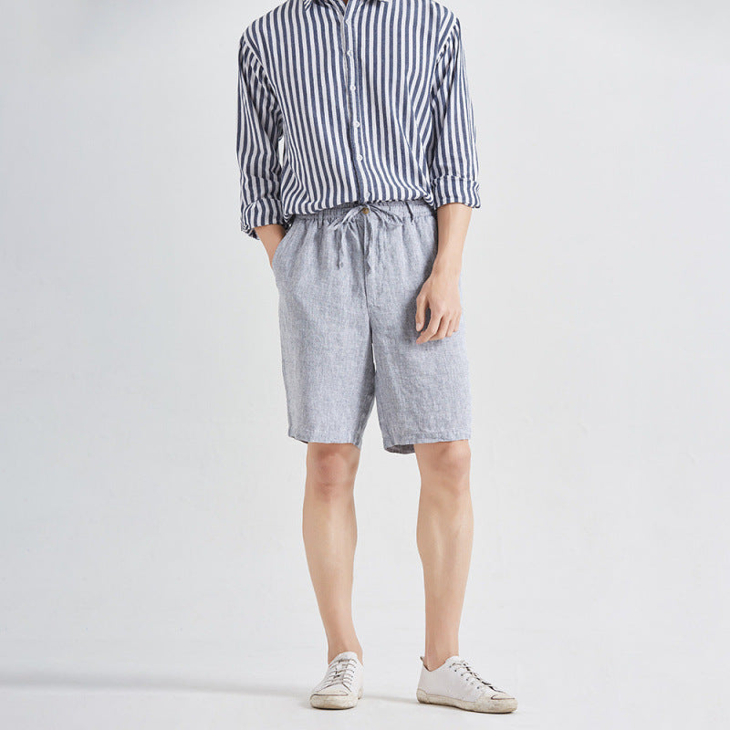Premium Men's Linen Tapered Pants - Summer Lightweight High Waist Trousers
