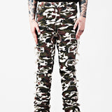 Vintage Distressed Heavy-Duty Flared Denim Jeans