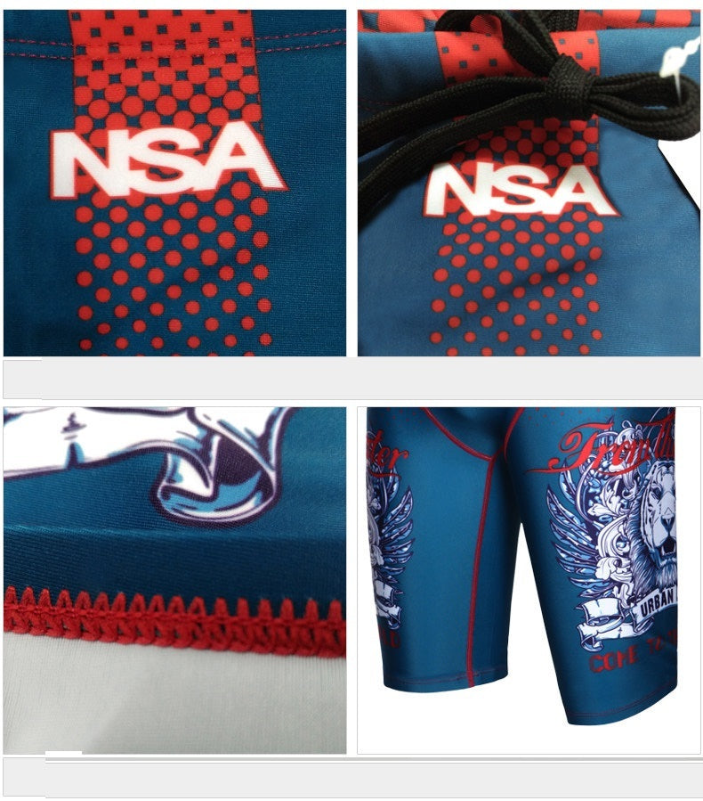Digital Print Swimming Trunks - Seamless Stitching Men's Swim Shorts