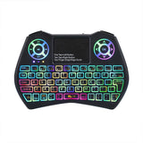 Wireless RGB Backlit Mini Keyboard with Touchpad - 3-in-1 Gaming Remote Control