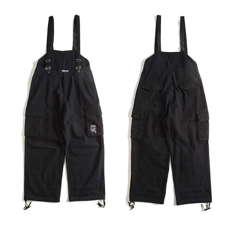 Relaxed Fit Denim Overalls - Vintage Style Workwear