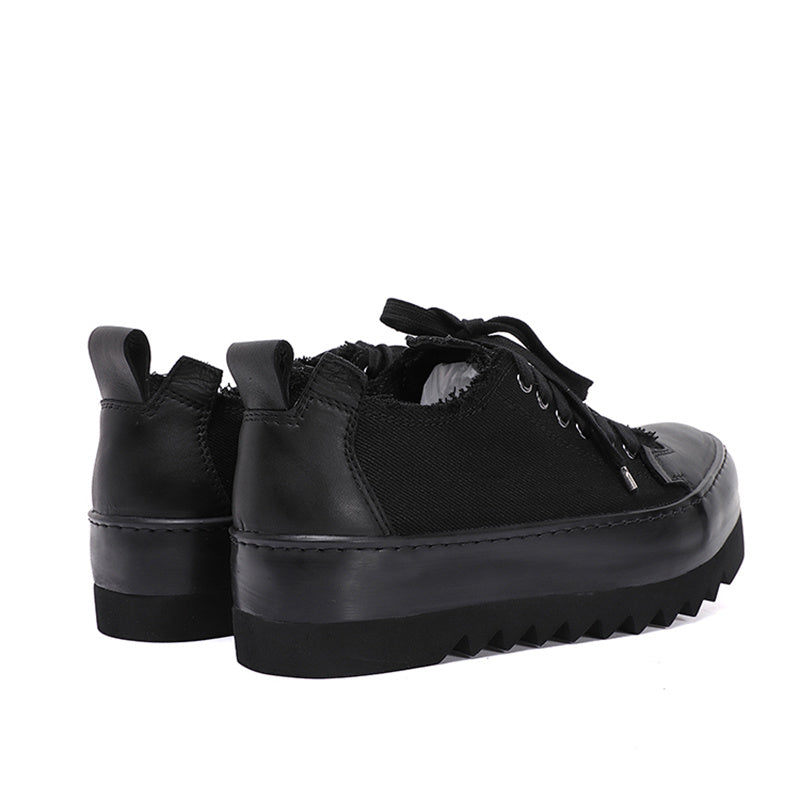 Handcrafted Artisan Leather Canvas Breathable Thick-Soled Designer Shoes